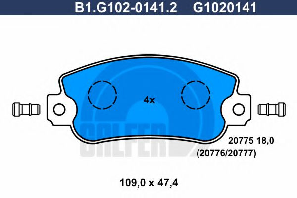 Set placute frana,frana disc FIAT STRADA II (138A) (1982 - 1988) GALFER B1.G102-0141.2 piesa NOUA
