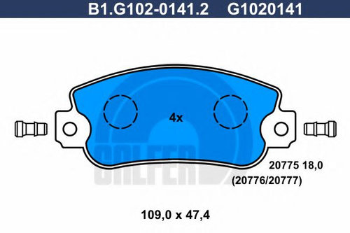 Set placute frana,frana disc FIAT STRADA Cabriolet (138_) (1979 - 1989) GALFER B1.G102-0141.2 piesa ...