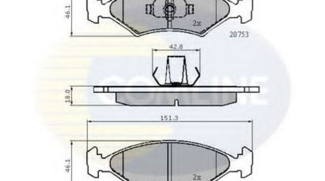 Set placute frana,frana disc FORD COURIER (F3L, F5L) (1991 - 1996) COMLINE CBP0444 piesa NOUA