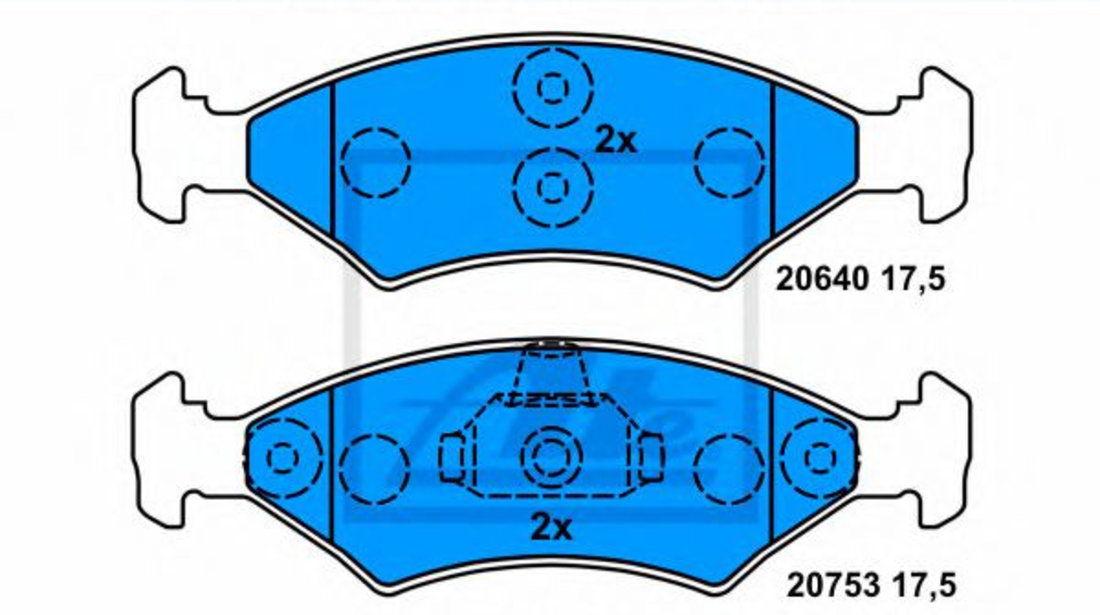 Set placute frana,frana disc FORD COURIER (F3L, F5L) (1991 - 1996) ATE 13.0460-7071.2 piesa NOUA