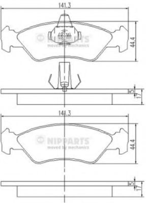 Set placute frana,frana disc FORD COURIER (J3, J5) (1996 - 2016) NIPPARTS J3603049 piesa NOUA
