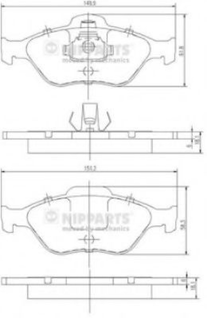 Set placute frana,frana disc FORD COURIER (J3, J5) (1996 - 2016) NIPPARTS J3603065 piesa NOUA