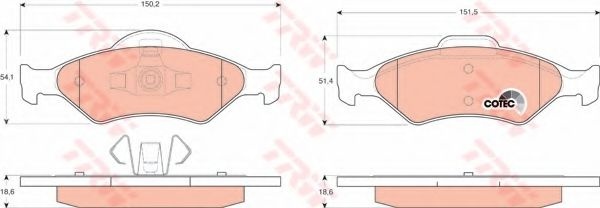 Set placute frana,frana disc FORD COURIER (J3, J5) (1996 - 2016) TRW GDB1418 piesa NOUA