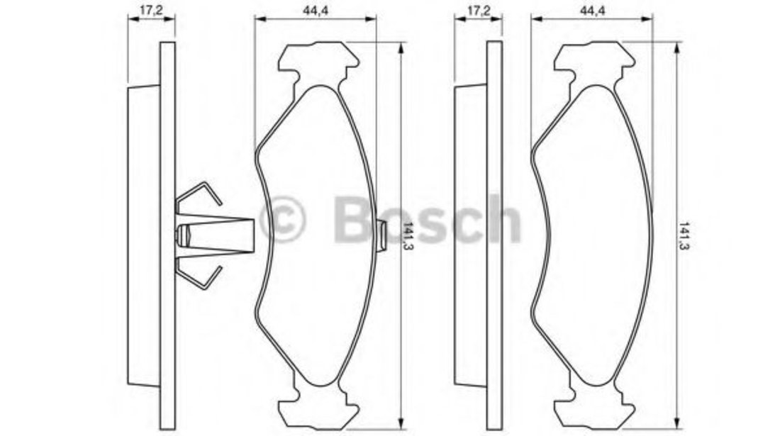 Set placute frana,frana disc FORD COURIER (JV) (1998 - 2016) BOSCH 0 986 424 416 piesa NOUA