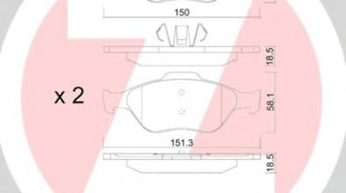 Set placute frana,frana disc FORD COURIER (JV) (1998 - 2016) ZIMMERMANN 23202.185.1 piesa NOUA