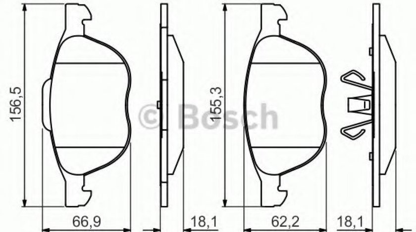 Set placute frana,frana disc FORD ECOSPORT (2011 - 2016) BOSCH 0 986 495 215 piesa NOUA