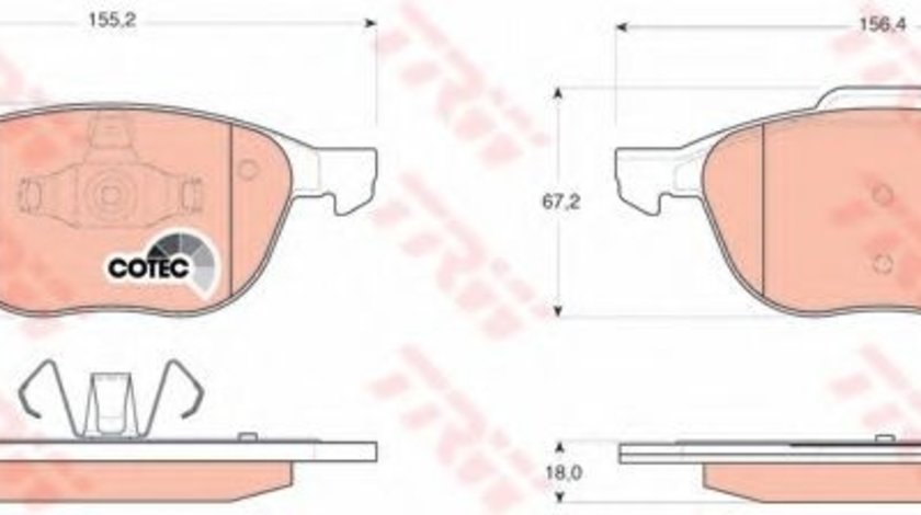 Set placute frana,frana disc FORD ECOSPORT (2011 - 2016) TRW GDB1583 piesa NOUA