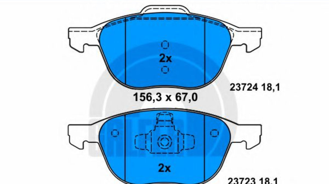 Set placute frana,frana disc FORD ECOSPORT (2011 - 2016) GALFER B1.G102-0622.2 piesa NOUA