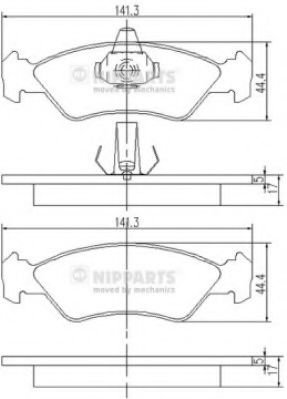 Set placute frana,frana disc FORD FIESTA IV (JA, JB) (1995 - 2002) NIPPARTS J3603049 piesa NOUA