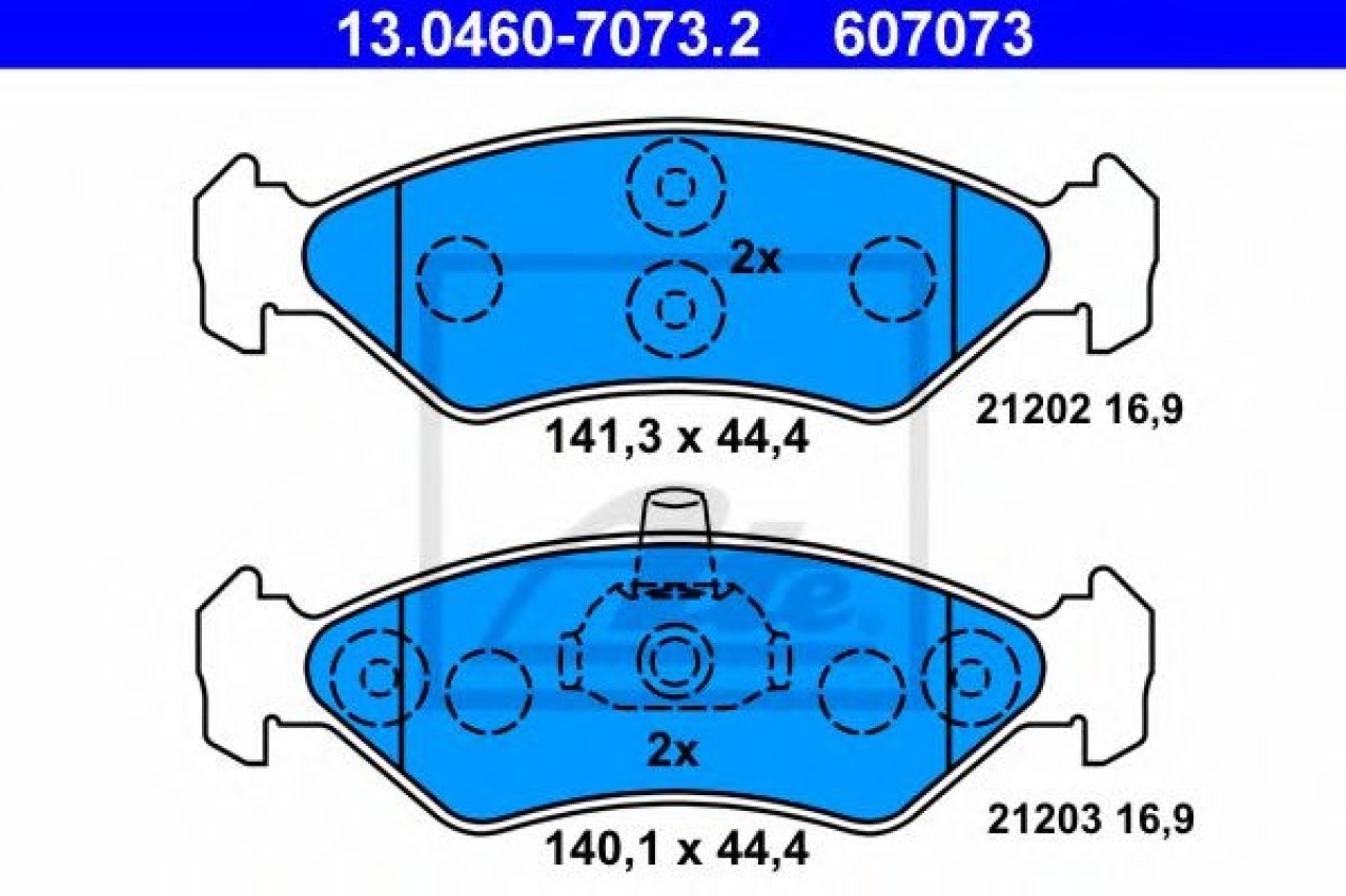Set placute frana,frana disc FORD FIESTA IV (JA, JB) (1995 - 2002) ATE 13.0460-7073.2 piesa NOUA