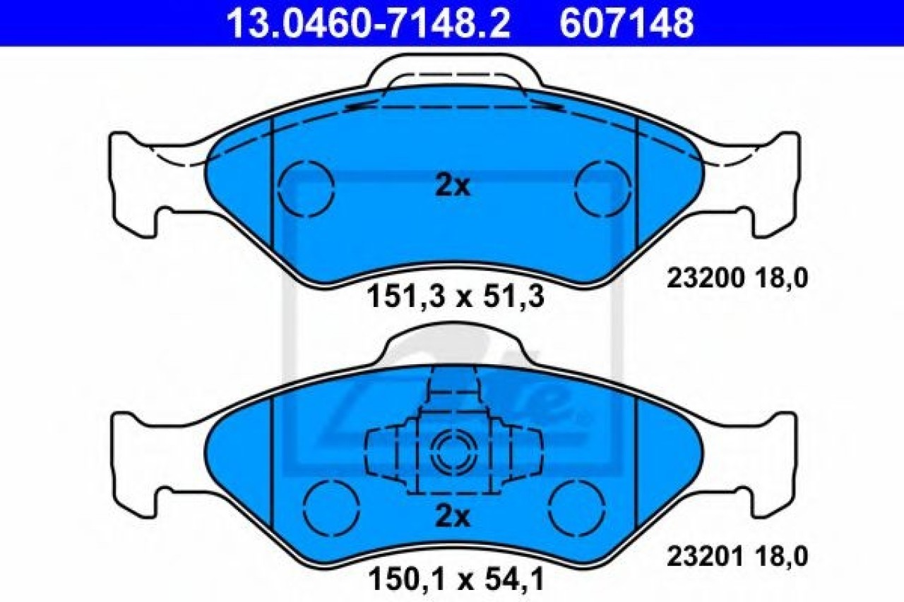 Set placute frana,frana disc FORD FIESTA IV (JA, JB) (1995 - 2002) ATE 13.0460-7148.2 piesa NOUA