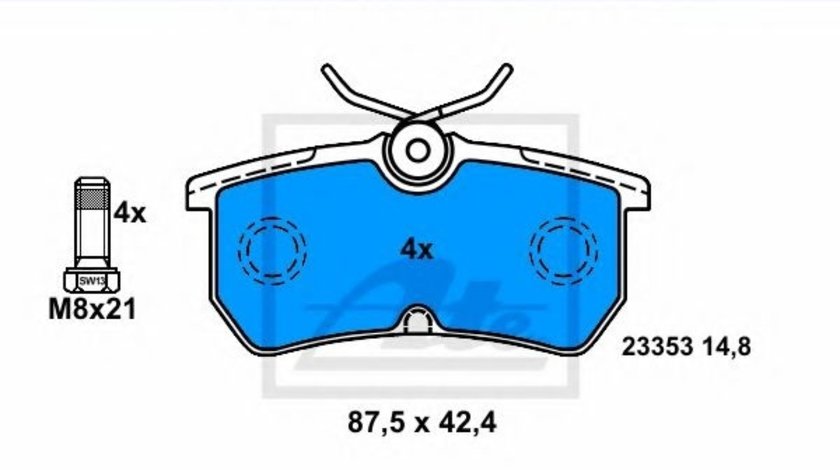 Set placute frana,frana disc FORD FIESTA V (JH, JD) (2001 - 2010) ATE 13.0460-2835.2 piesa NOUA