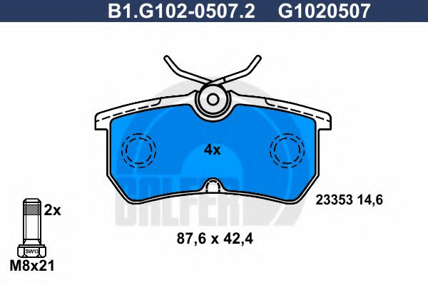Set placute frana,frana disc FORD FIESTA V (JH, JD) (2001 - 2010) GALFER B1.G102-0507.2 piesa NOUA
