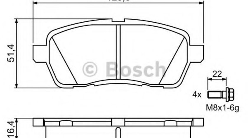 Set placute frana,frana disc FORD FIESTA VI (2008 - 2016) BOSCH 0 986 494 195 piesa NOUA