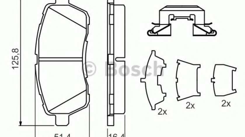 Set placute frana,frana disc FORD FIESTA VI (2008 - 2016) BOSCH 0 986 494 652 piesa NOUA