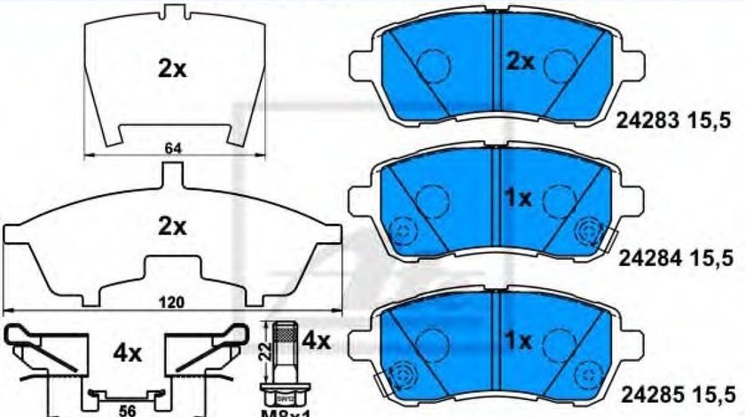 Set placute frana,frana disc FORD FIESTA VI (2008 - 2016) ATE 13.0460-5794.2 produs NOU