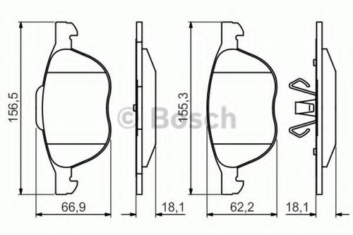 Set placute frana,frana disc FORD FOCUS C-MAX (2003 - 2007) BOSCH 0 986 495 215 piesa NOUA