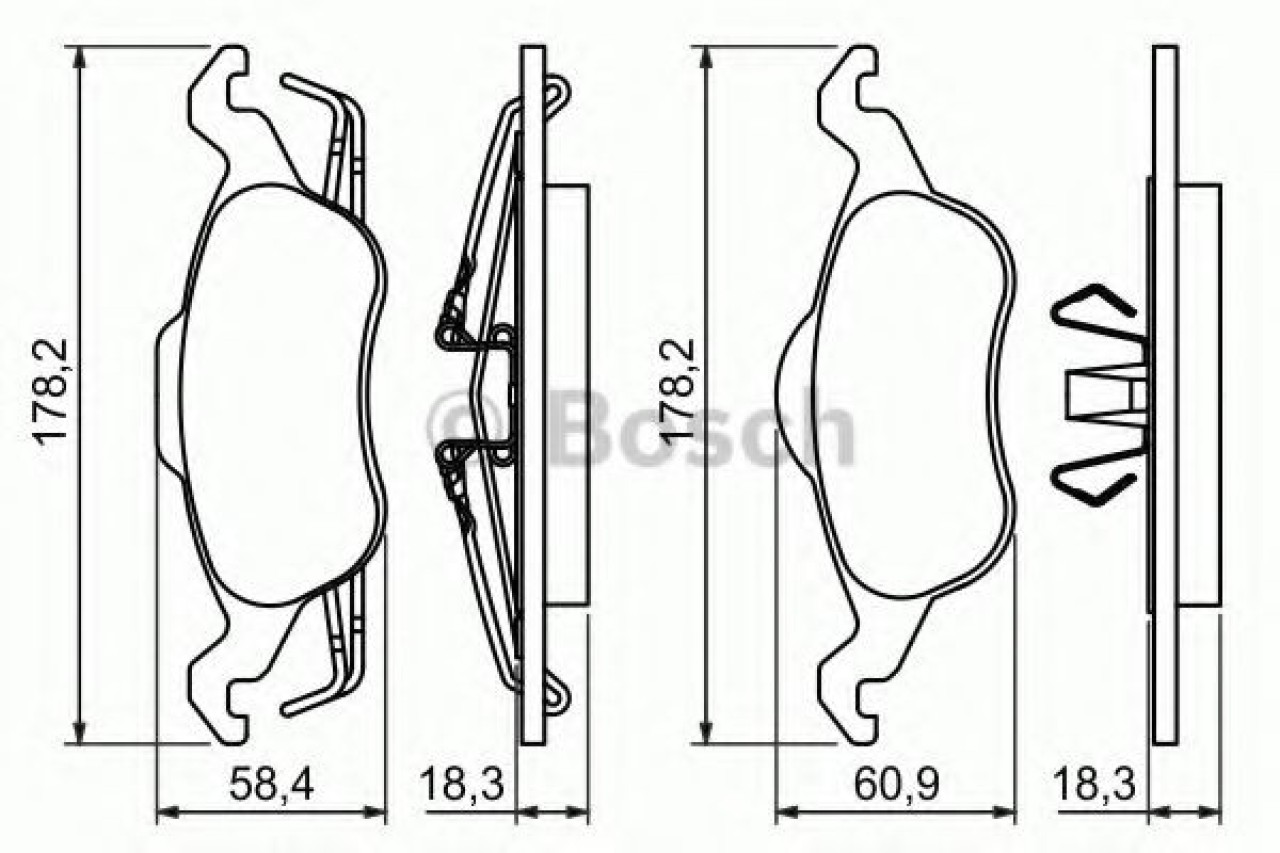 Set placute frana,frana disc FORD FOCUS Combi (DNW) (1999 - 2007) BOSCH 0 986 494 284 piesa NOUA
