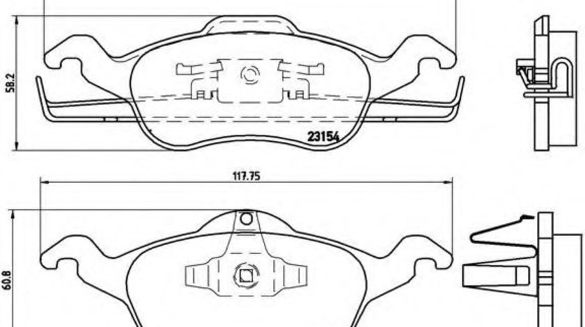 Set placute frana,frana disc FORD FOCUS Combi (DNW) (1999 - 2007) BREMBO P 24 046 piesa NOUA