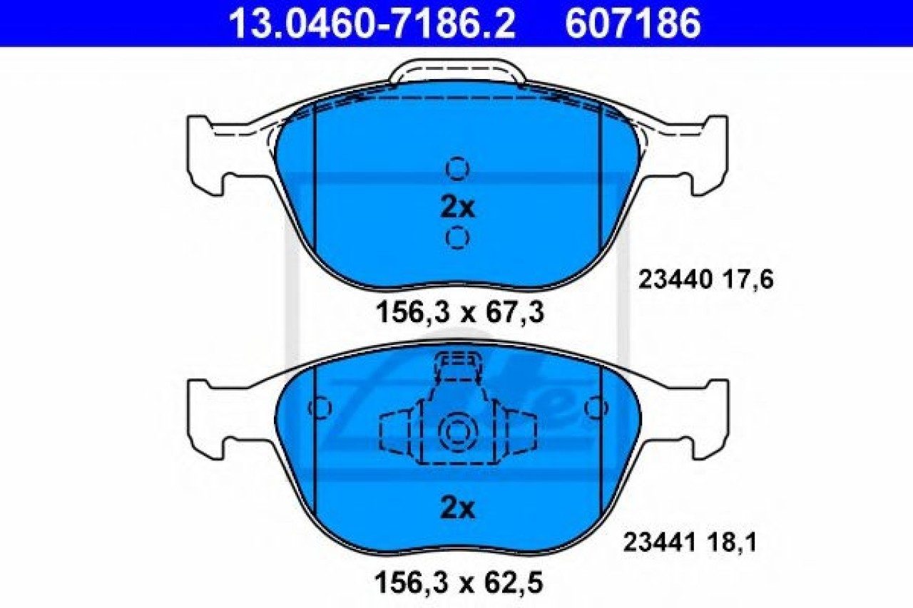 Set placute frana,frana disc FORD FOCUS (DAW, DBW) (1998 - 2007) ATE 13.0460-7186.2 piesa NOUA