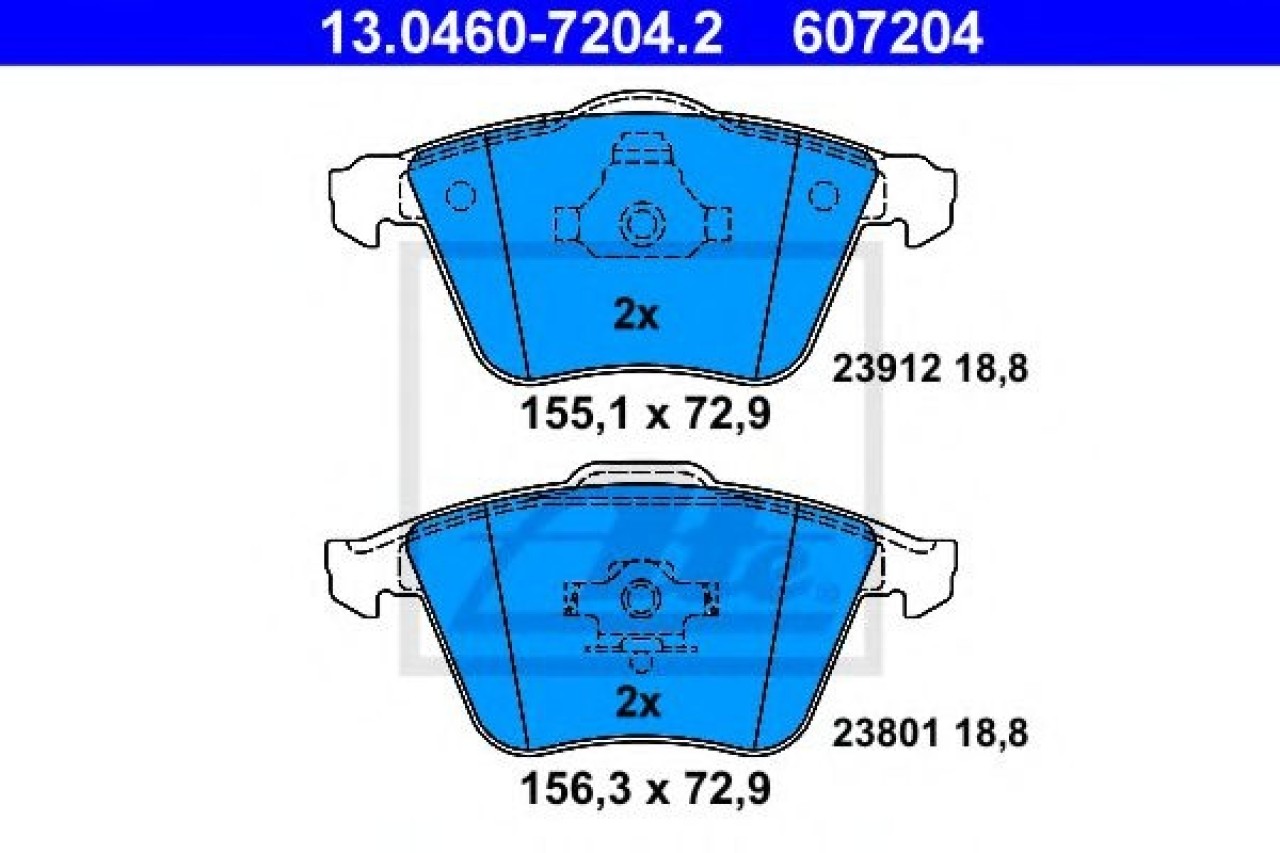 Set placute frana,frana disc FORD FOCUS II (DA) (2004 - 2012) ATE 13.0460-7204.2 piesa NOUA