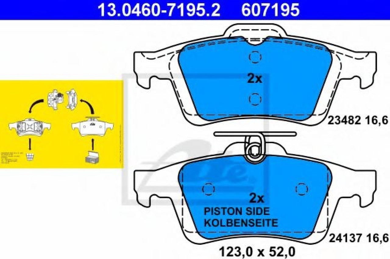 Set placute frana,frana disc FORD FOCUS II (DA) (2004 - 2012) ATE 13.0460-7195.2 piesa NOUA