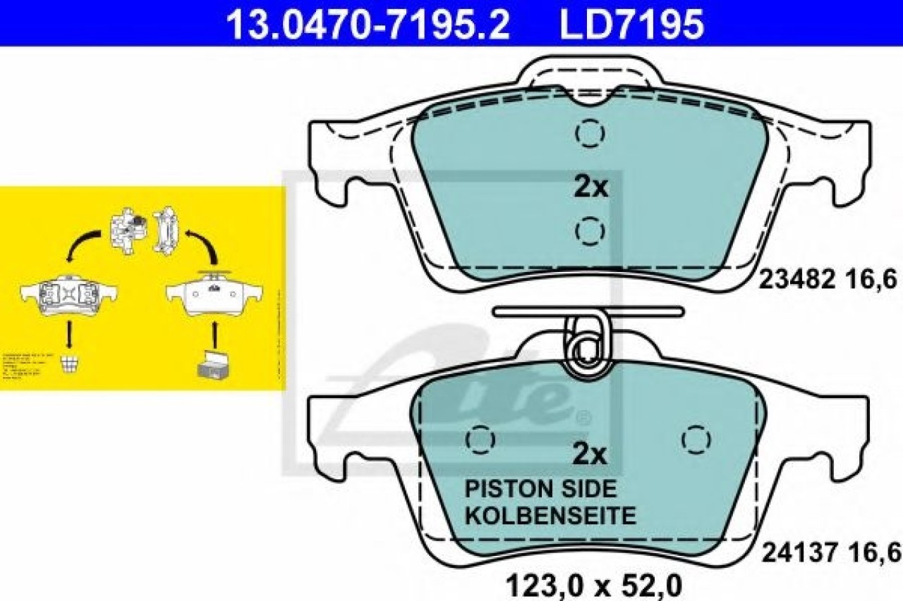 Set placute frana,frana disc FORD FOCUS III Van (2012 - 2016) ATE 13.0470-7195.2 piesa NOUA