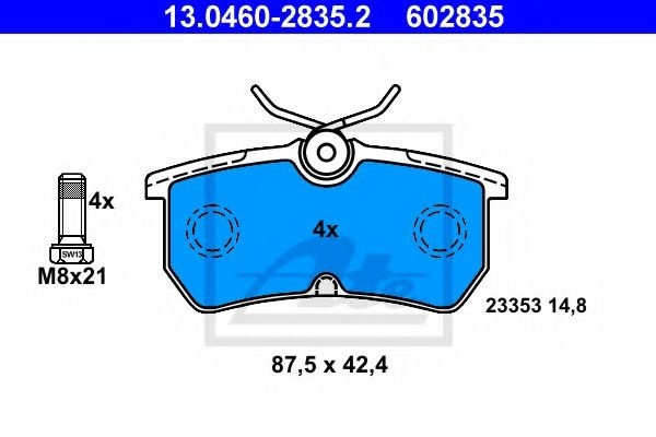 Set placute frana,frana disc FORD FOCUS Limuzina (DFW) (1999 - 2007) ATE 13.0460-2835.2 piesa NOUA