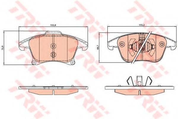 Set placute frana,frana disc FORD FUSION (JU) (2002 - 2012) TRW GDB2075 piesa NOUA
