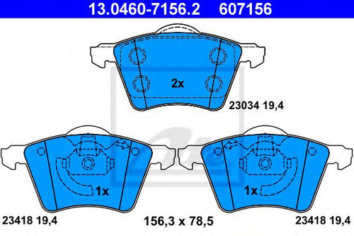 Set placute frana,frana disc FORD GALAXY (WGR) (1995 - 2006) ATE 13.0460-7156.2 piesa NOUA
