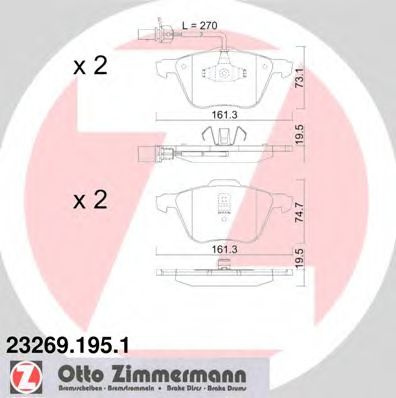 Set placute frana,frana disc FORD GALAXY (WGR) (1995 - 2006) ZIMMERMANN 23269.195.1 piesa NOUA