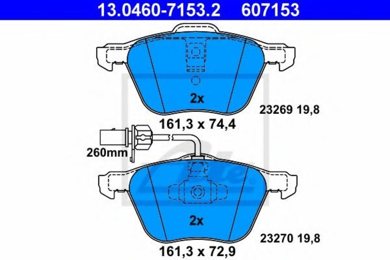 Set placute frana,frana disc FORD GALAXY (WGR) (1995 - 2006) ATE 13.0460-7153.2 piesa NOUA
