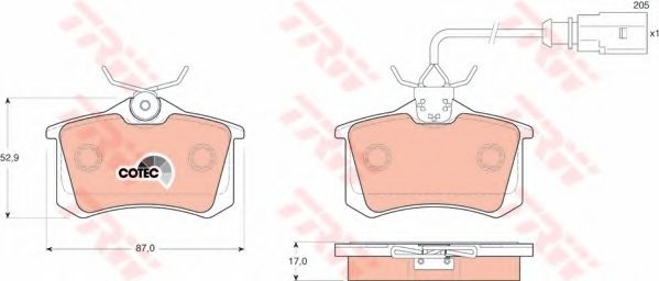 Set placute frana,frana disc FORD GALAXY (WGR) (1995 - 2006) TRW GDB1415 piesa NOUA
