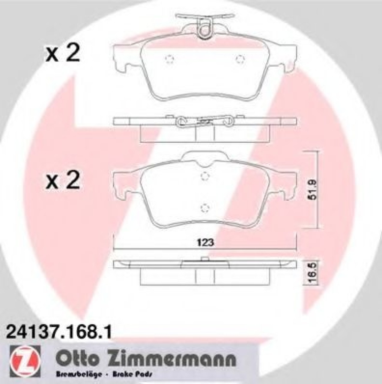 Set placute frana,frana disc FORD GRAND C-MAX Van (2010 - 2016) ZIMMERMANN 24137.168.1 piesa NOUA