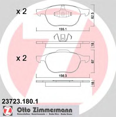 Set placute frana,frana disc FORD GRAND C-MAX Van (2010 - 2016) ZIMMERMANN 23723.180.1 piesa NOUA