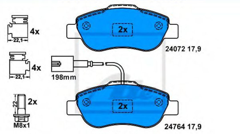 Set placute frana,frana disc FORD KA (RU8) (2008 - 2016) ATE 13.0460-3846.2 piesa NOUA