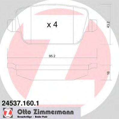 Set placute frana,frana disc FORD KUGA I (2008 - 2016) ZIMMERMANN 24537.160.1 piesa NOUA