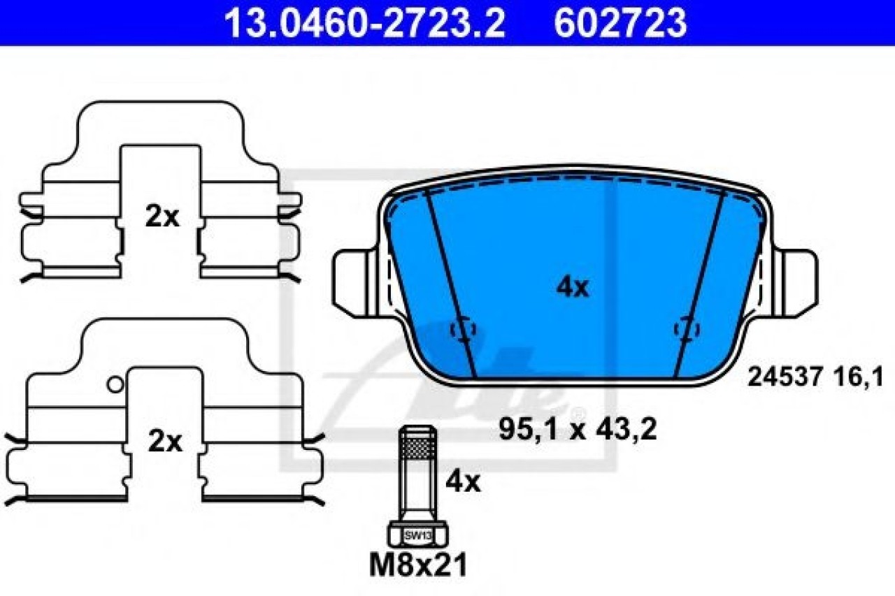 Set placute frana,frana disc FORD KUGA I (2008 - 2016) ATE 13.0460-2723.2 piesa NOUA