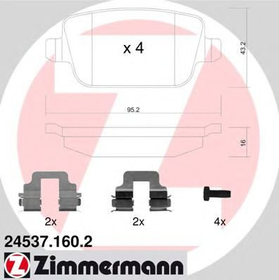 Set placute frana,frana disc FORD KUGA I (2008 - 2016) ZIMMERMANN 24537.160.2 piesa NOUA