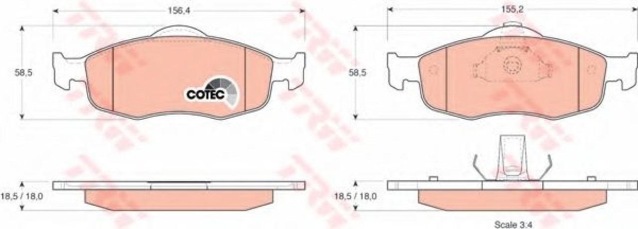 Set placute frana,frana disc FORD MONDEO II Combi (BNP) (1996 - 2000) TRW GDB1107 piesa NOUA