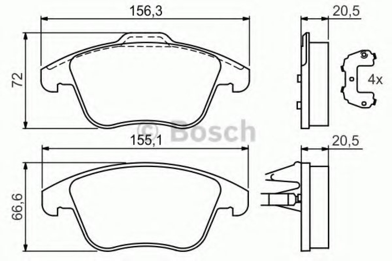 Set placute frana,frana disc FORD MONDEO IV (BA7) (2007 - 2016) BOSCH 0 986 494 169 piesa NOUA