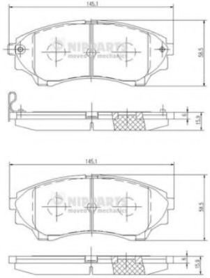 Set placute frana,frana disc FORD RANGER (ER, EQ) (1998 - 2006) NIPPARTS N3603069 piesa NOUA