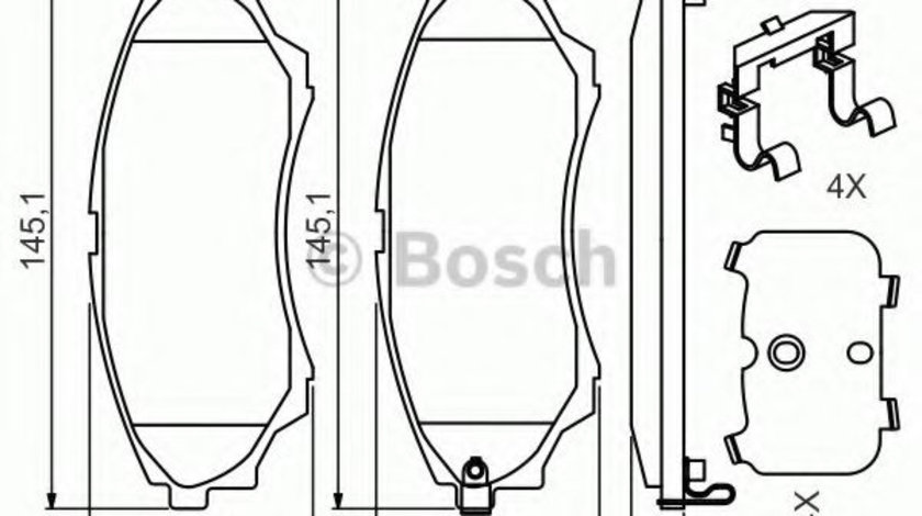 Set placute frana,frana disc FORD RANGER (ES, ET) (2005 - 2012) BOSCH 0 986 494 587 piesa NOUA