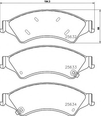 Set placute frana,frana disc FORD RANGER (TKE) (2011 - 2016) TEXTAR 2563201 piesa NOUA
