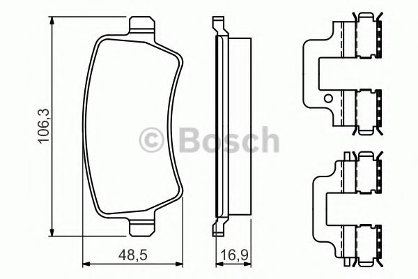 Set placute frana,frana disc FORD S-MAX (WA6) (2006 - 2016) BOSCH 0 986 494 641 piesa NOUA