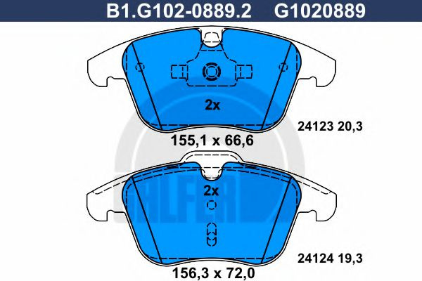 Set placute frana,frana disc FORD S-MAX (WA6) (2006 - 2016) GALFER B1.G102-0889.2 piesa NOUA