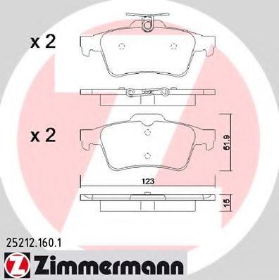 Set placute frana,frana disc FORD TOURNEO CONNECT / GRAND TOURNEO CONNECT combi (2013 - 2016) ZIMMERMANN 25212.160.1 piesa NOUA
