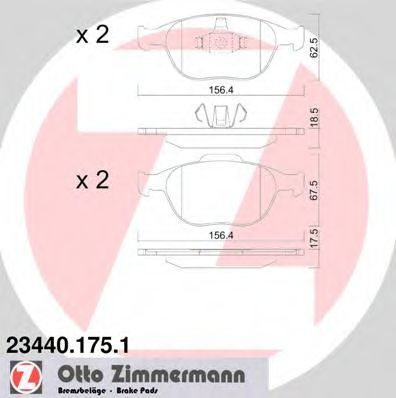 Set placute frana,frana disc FORD TOURNEO CONNECT (2002 - 2016) ZIMMERMANN 23440.175.1 piesa NOUA