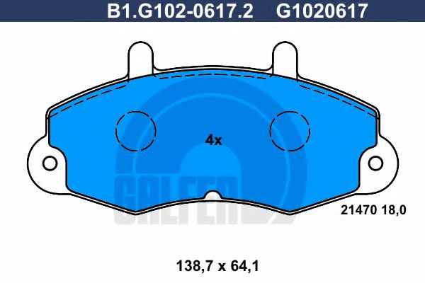 Set placute frana,frana disc FORD TRANSIT bus (E) (1994 - 2000) GALFER B1.G102-0617.2 piesa NOUA