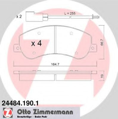 Set placute frana,frana disc FORD TRANSIT bus (2006 - 2014) ZIMMERMANN 24484.190.1 piesa NOUA
